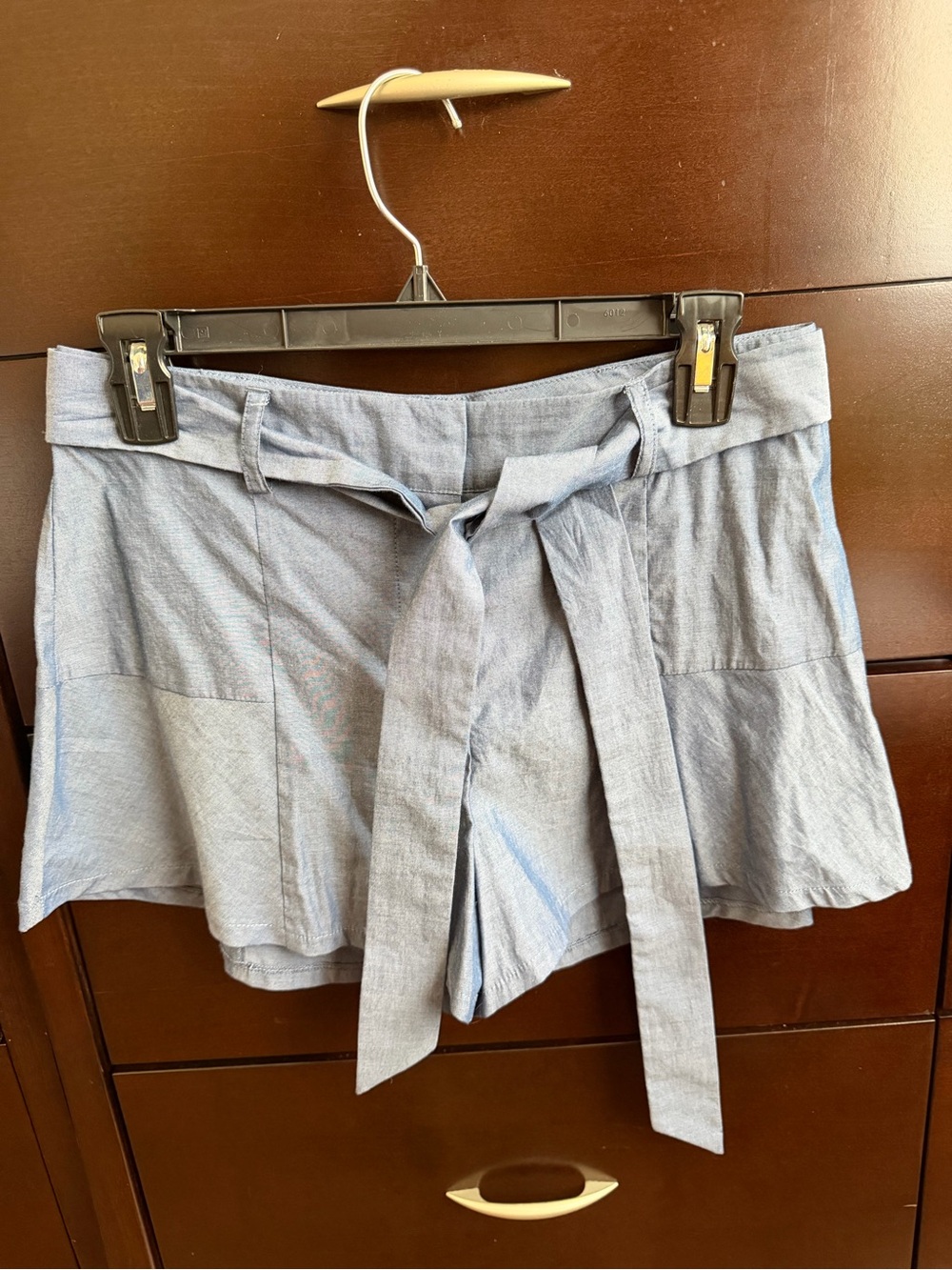 Parker Light Blue Tie-Belt Shorts